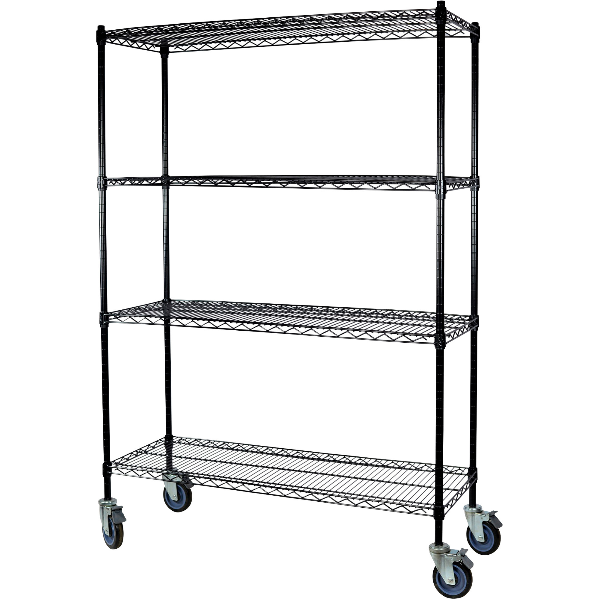 StorageMax Black Wire Mobile Wheeled Shelving Unit, 36in. x 24in. x